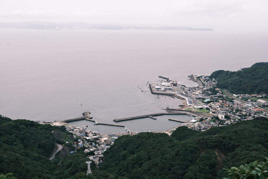 从山上看向海湾与港口